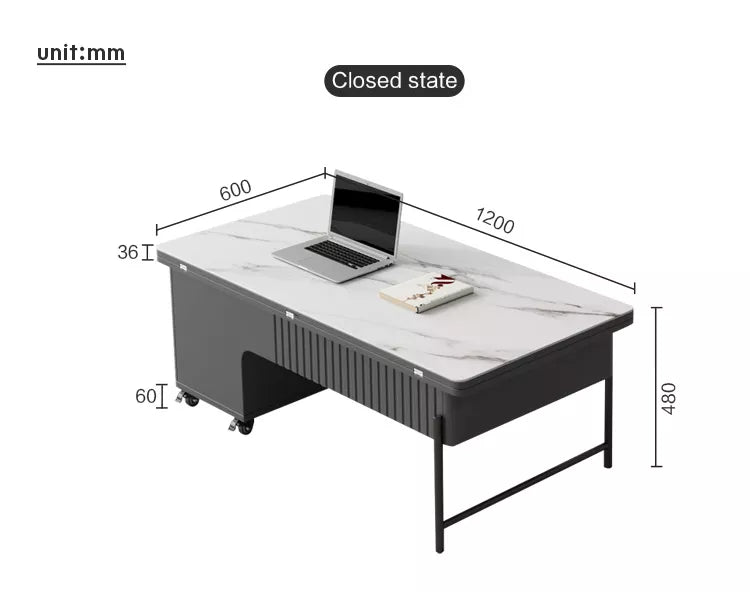 Quartz Graphite Expandable Coffee Table