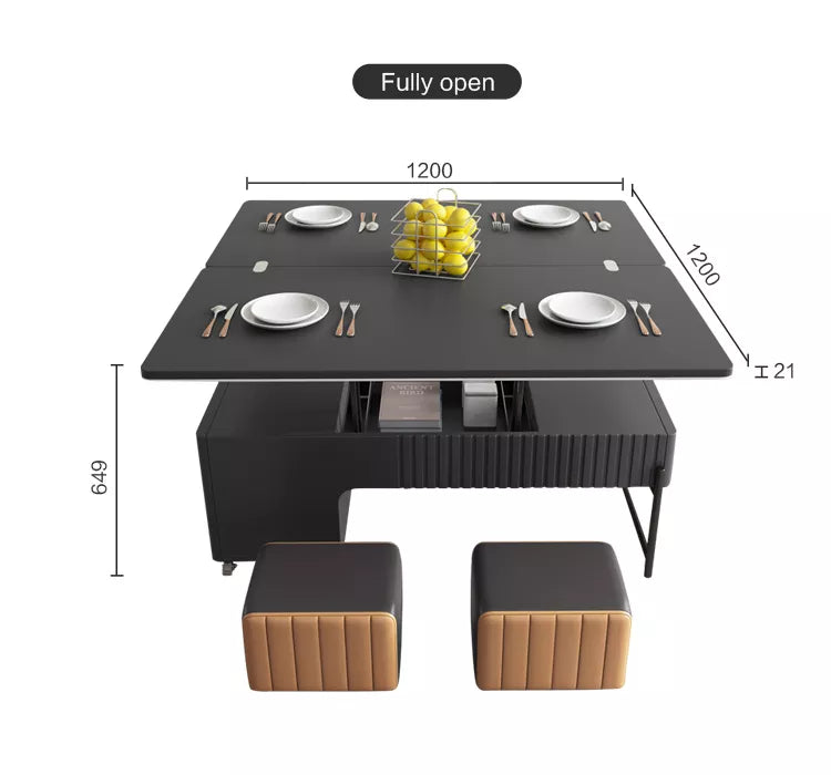 Quartz Graphite Expandable Coffee Table