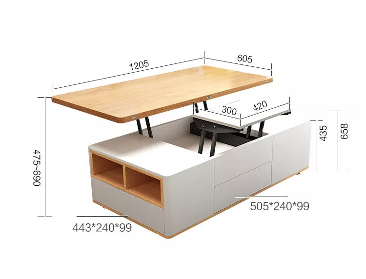 Nordic Oak Expandable Coffee Table